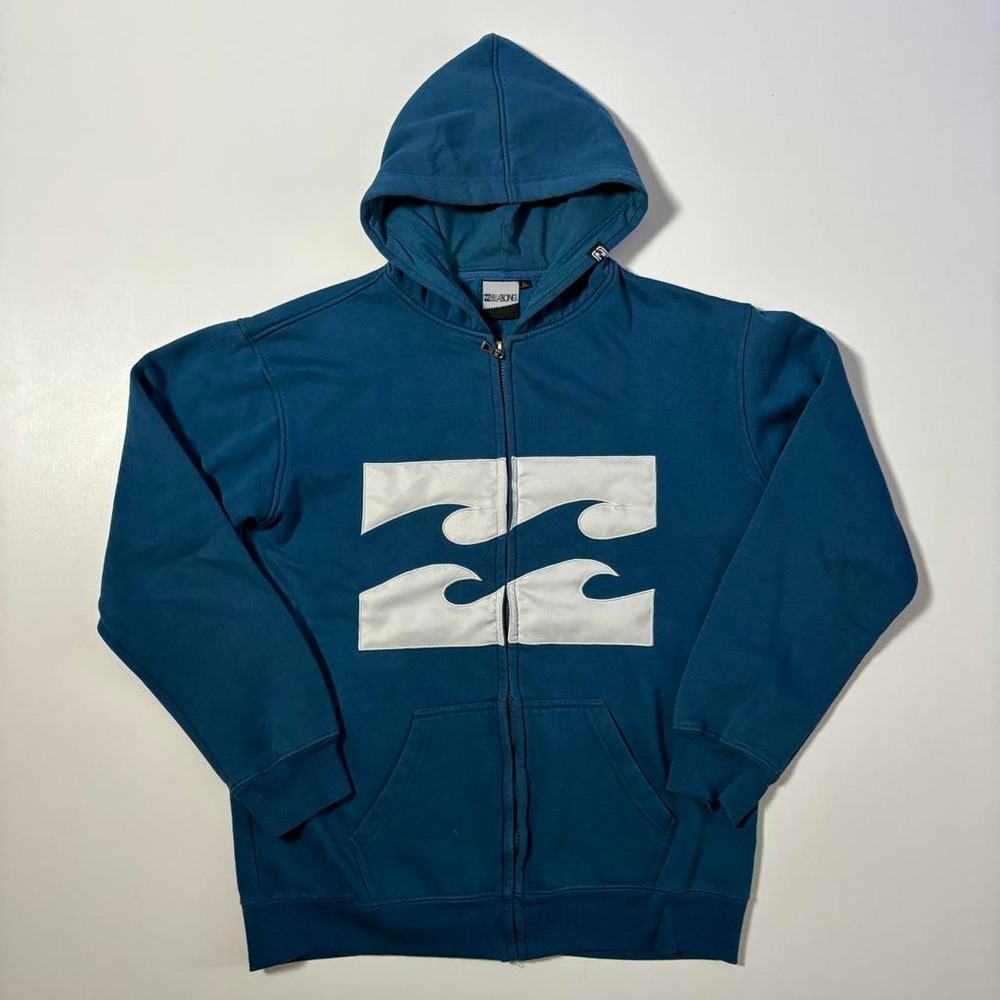 Blue Y2k Billabong Full Zip Hoodie - XL